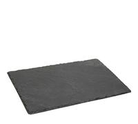 Acan Tradineur - Plato de Pizarra Rectangular, Bandeja para hosteleria, Servicio y degustación, Canto rústico, Tabla de Piedra Natural para Servir Aperitivos - 30 x 40 cm