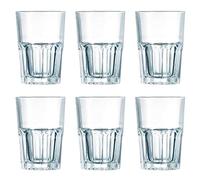 Acan Tradineur - Set de 6 vasos new america con capacidad de 40 cl, de 8,5 cm de diámetro y 12 cm de alto. Pack de 6 vasos especiales para refresco, con base gruesa facetada, hogar, hostelería