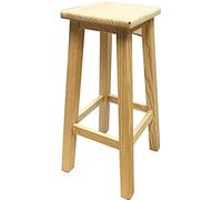 Acan Tradineur - Taburete Alto, banqueta de Barra de Bar, Cocina de Madera de Pino Maciza Cuadrado 80 x 26 x 26 cm