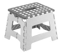 Acan Tradineur - Taburete Plegable Multiusos - PVC - Antideslizante - Altillo para Cocina o Baño - Reposapiés - Máx. 150 kg (Blanco - 18 x 21 x 17 cm)