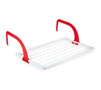 Acan Tradineur - Tendedero Plegable de Resina para radiador - 3 Metros de tendido - Fabricado en España - Soporte para Tender Ropa (Blanco y Rojo - 52,5 x 33,6 x 17,5 cm)
