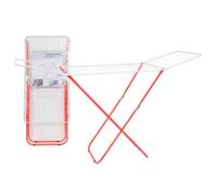Acan Tradineur - Tendedero Plegable metálico con alas, 20 Metros de Espacio de tendido, Soporte para Tender la Ropa en Interior o Exterior, Rojo y Blanco