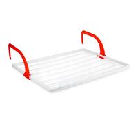 Acan Tradineur - Tendedero Plegable para radiador, Resina - 4 Metros de tendido - Fabricado en España - Soporte para Tender Ropa (Blanco y Rojo - 62,5 x 49,5 x 17 cm)