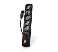 acar F5/5m F5 IEC - Regleta de 5 enchufes con protección contra sobretensiones (Incluye Cable de 5 m con Conector IEC)