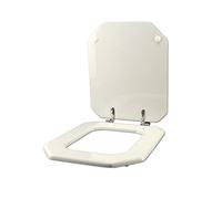 ACB/Colbam Inodoro Laufen-duravit 1930. octogonal, blanco, cremallera de cromo, asiento de inodoro.