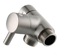 Accarugty Válvula desviadora de ducha de 3 vías G1/2 latón divisor adaptador T, para H & held & cabeza fija, negro plateado cepillado (cepillado)