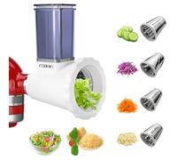 Accesorio cortador de verduras para Kitchenaid，Rallador de queso, rallador de verduras con 4 cuchillas de acero inoxidable，Accesorio rallador de queso para KitchenAid