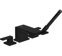 Accesorio de borde de bañera de 4 orificios AXOR MyEdition de hansgrohe, 47430670, Color: Negro mate / cristal negro