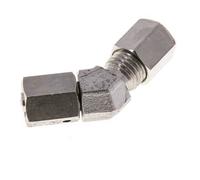 Accesorio de corte en codo de acero inoxidable de 45 grados con rótula 315 bar Cono de sellado con junta tórica de FKM ajustable ISO 8434-1