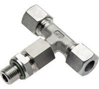 Accesorio de corte en T de acero inoxidable 8L y M12x1,5 con rosca macho 315 bar ajustable ISO 8434-1