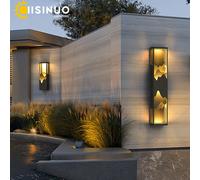 Accesorio de luz LED moderno para exteriores, lámpara de pared impermeable para jardín, porche, balcón, patio, calle, luminarias de iluminación montadas en la pared