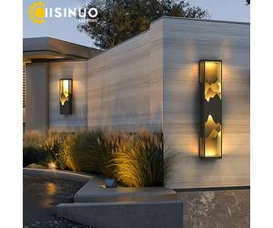 Accesorio de luz LED moderno para exteriores, lámpara de pared impermeable para jardín, porche, balcón, patio, calle, luminarias de iluminación montadas en la pared
