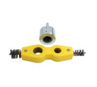 Accesorio de taladro limpiador de tuberías de cobre de metal con mango hexagonal, cepillo de tubo de acero inoxidable para limpieza de fontanería, tamaños de 15 mm y 22 mm (15 mm)