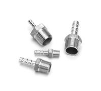 Accesorio de tubería acero inoxidable 304 BSP con rosca macho, conector acoplamiento junta pagoda reductor cola manguera púas(1/2",6mm tube)