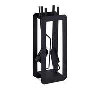 Relaxdays Set de 5 accesorios de chimenea en negro negro