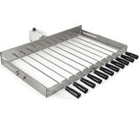 Accesorios de acero inoxidable para parrilla BBQ-Toro, con 11 brochetas, dimensiones 70 x 26-40 cm, motor trasero