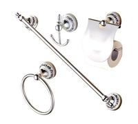 Accesorios de baño, Juego de Accesorios baño cerámica Acero Inoxidable, 4 Uds., Gancho for Bata, Soporte Papel, toallero y Anillo