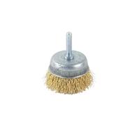 Accesorios de cepillos de alambre para taladro, Cepillo de copa con rueda alambre, cepillo abrasivo, chapado en latón, varios tamaños for pulido taladro(W-50mm)