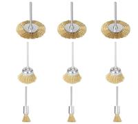 Accesorios de cepillos de alambre para taladro, Juego de ruedas cepillo alambre, multicolor, 8-25 mm, latón, inoxidable, 54 piezas(9pcs brass brushes)