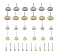 Accesorios de cepillos de alambre para taladro, Juego de ruedas cepillo alambre, multicolor, 8-25 mm, latón, inoxidable, 54 piezas(36pcs mix)