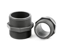 Accesorios De Conducto, Conector Recto Rosca Macho Doble PVC for Tubería Agua Jardín Acuario Gris 1/2-2 Pulgadas(1I2 Inch 20mm)