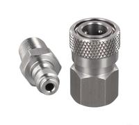 Accesorios de desconexión rápida, 1 juego de rosca NPT de 8 mm 1/8, conector de tubería de aire de acero inoxidable, adaptador de liberación de alta presión de 3000 psi para mantenimiento neumático