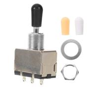 Accesorios de Guitarra Eléctrica Interruptor Selector de 3 Vías | Pieza de Repuesto para Guitarra Eléctrica de Estilo, Plata Metálica y Plástico, Incluye Tres Tapas