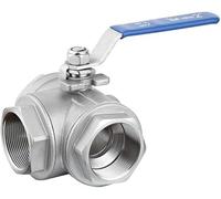 Accesorios de plomería válvula de bola válvula de bola con interruptor de 3 vías 1/2 "pulgadas BSP hembra DN15 SS304 L tipo/T flujo válvulas de bolas de agua de 3 vías(L Flow Type)
