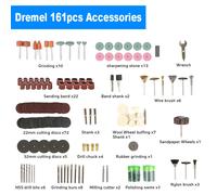Accesorios para Juego de herramientas rotativas abrasivas, Kit de minibrocas eléctricas, lijado, pulido, corte, cabezales de grabado, 105/161 piezas 288pcs