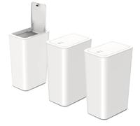 Accmuzzy 3 cubos de basura para baño, 9 L, a prueba de perros, cubo de basura estrecho con tapa, para oficina, salón, cocina, inodoro
