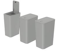 Accmuzzy 3 cubos de basura para cuarto de baño, 9 L, seguros para perros, cubo de basura estrecho con tapa, para oficina, salón, cocina, inodoro