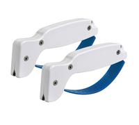 AccuSharp - 2 afiladores de cuchillos, de carburo, de mano, para cuchillos de cocina y de chef, herramienta de afilado profesional, restaura y afila cuchillos de filo recto y dentado, color blanco
