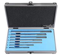 Accusize Industrial Tools Tamaños fraccionales 1/8" a 1/2" por 16th HSS M2 Premium Chucking Escariador Set, corte a mano derecha, 7pcs/Set, 5528-SH00