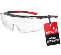 ACE Gafas de trabajo Evo OTG para usuarios con gafas - sobregafas de seguridad para el trabajo - construcción, artesanía e industria - EN 166 - Negro