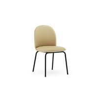 Ace Silla de Comedor Tapizada en Cuero/Acero Negro