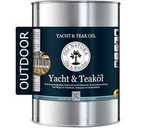Aceite de teca y yate de OLI-NATURA para exteriores, 2,5 litros, teca, aceite de linaza premium con protección contra la radiación UV, la intemperie, la fragilidad y el envejecimiento - adecuado para