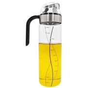 Aceitera Antigoteo de Cristal Borosilicato Tapón de Acero INOX con Tapa Que Se Abre Automatico para Cocina 550 ML-DAMDAM GO