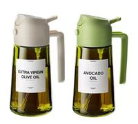 Aceitera de cocina / Botella de aceite 2 en 1, modelo opaco (con protección contra la luz), botella de aceite a prueba de fugas para uso doméstico en cocina, 2 en 1 con pulverizador y dispensador por