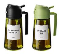 Aceitera de cocina / Botella de aceite 2 en 1, modelo opaco (con protección contra la luz), botella de aceite a prueba de fugas para uso doméstico en cocina, 2 en 1 con pulverizador y dispensador por
