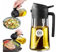 Aceitera de cocina / Botella de aceite 2 en 1, modelo opaco (con protección contra la luz), botella de aceite a prueba de fugas para uso doméstico en cocina, 2 en 1 con pulverizador y dispensador por
