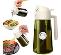 Aceitera de cocina / Botella de aceite 2 en 1, modelo opaco (con protección contra la luz), botella de aceite a prueba de fugas para uso doméstico en cocina, 2 en 1 con pulverizador y dispensador por