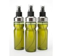 Aceiteras Milán Spray de Cristal Verde Translúcido 170ml - Set de 3 Unidades - Pulverizador para Aceite de Oliva, Vinagre y Aliños - Dosificación Saludable y Ahorro de Aceite