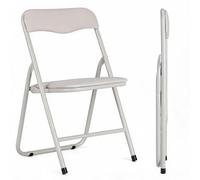 Acekool Conjunto Infantil Plegable - Mesa y sillas para niños - Estructura de Acero Resistente - Tapizado en Cuero con Cojines cómodos - Ideal para Comer, estudiar y Jugar - Color Beige, 1 Mesa y 4
