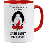 Acen Merchandise I Have The Patience of a Saint, Taza de trabajo con caja de regalo y te, cafe, oficina, trabajo en casa