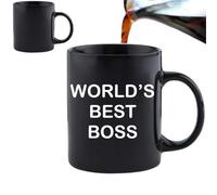 Acen Merchandise The Office Dunder Mifflin World's Best Boss - Taza mágica para cambiar el calor, ideal para Navidad, regalo divertido para celebrar lavavajillas o microondas