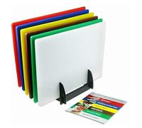 Acense Tablas de cortar grandes profesionales para cocina comercial, 45 x 30 x 10 mm, codificadas por colores (surtidas con estante)