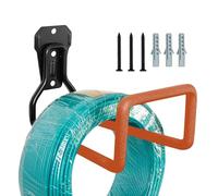 Acero endurecido sólido, ganchos de garaje resistentes, colgador de pared de 9 x 6 pulgadas con revestimiento antideslizante, soporte de almacenamiento de escalera, organizador vertical con