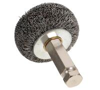 Acero Inoxidable Cepillo de Alambre Giratorio con Vástago | Compatibilidad y Montaje Múltiple, para Mecánicos y Metalistas, Limpieza de Llantas y Tuercas