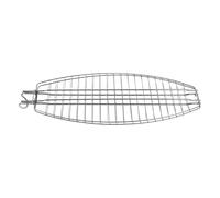 Acero Inoxidable Cesta para Parrilla de Barbacoa Plegable Ovalada | Pinza Integrada para Pescado y Camarones, Diseño Desmontable, Uso Exterior y Campamento, Color Plata