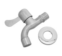 Acero Inoxidable Grifo de Pared Exterior Monomando para Patio | Acabado Plata, Perfil Moderno y Limpio, Control Preciso del Agua, Adecuado para Fregadero Exterior y Limpieza